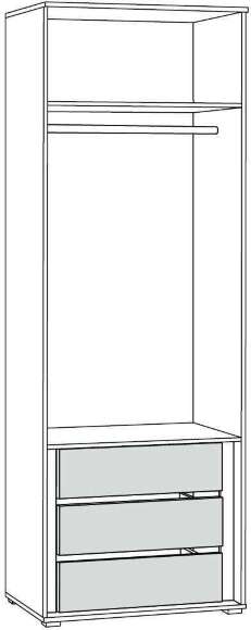 Остин Шкаф для одежды 13.336.02 белый/дуб золотой