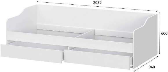 Кровать детская с основанием КР 2, Белый