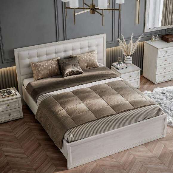 Кровать с мягкой спинкой и ламелями 180х200 Александрия