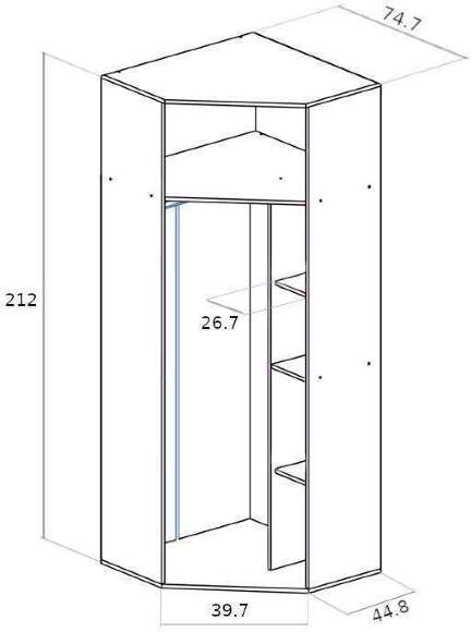 Шкаф Белла угловой дуб беленый / венге