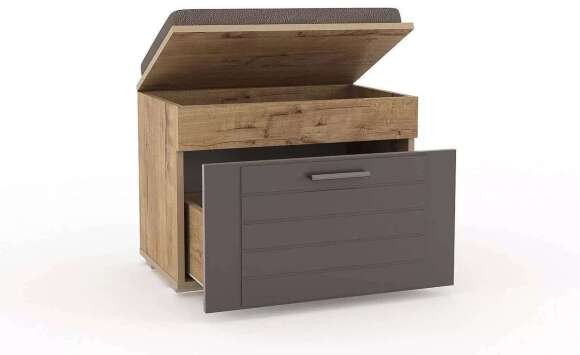 НМ 040.63 Тумба для обуви Livorno /дуб бунратти / софт графит НМ 040.63 Тумба для обуви Livorno /дуб бунратти / софт графит