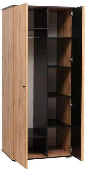 Шкаф для одежды Либерти 51.12 (опора h20) Дуб вотан/Черный Шкаф для одежды Либерти 51.12 (опора h20) Дуб вотан/Черный