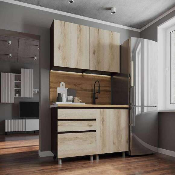 Шкаф под мойку Плейона П6М, венге/дуб делано Шкаф под мойку Плейона П6М, венге/дуб делано