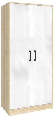 Шкаф Лена 2Ш, Дуб сонома, белый