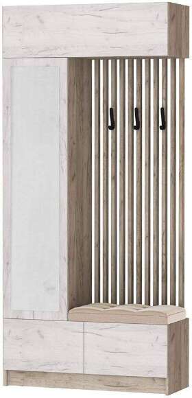 Прихожая Руэлла. Комплект 6, Дуб крафт серый, Дуб крафт белый Прихожая Руэлла. Комплект 6, Дуб крафт серый, Дуб крафт белый