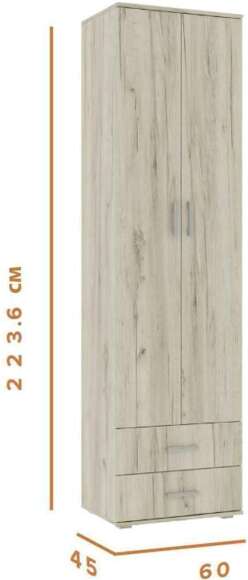 Шкаф бельевой Ева NEW дуб крафт белый