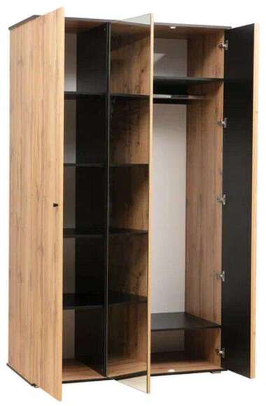 Шкаф для одежды Либерти 51.14 (опора h20) Дуб вотан/Черный