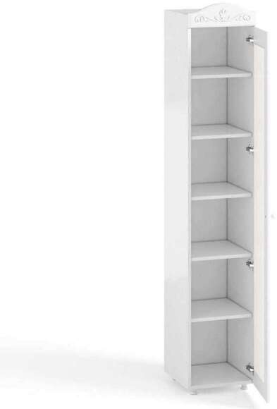 Шкаф-пенал 1дв. (гл.410) с зеркалом Италия ИТ-29 белое дерево Шкаф-пенал 1дв. (гл.410) с зеркалом Италия ИТ-29 белое дерево