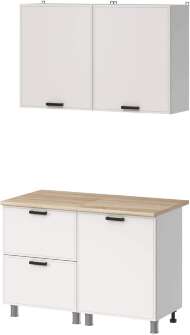 МК Аленушка 1,2м с ящ. Магнолия Молочный,скоба черный,сонома МК Аленушка 1,2м с ящ. Магнолия Молочный,скоба черный,сонома