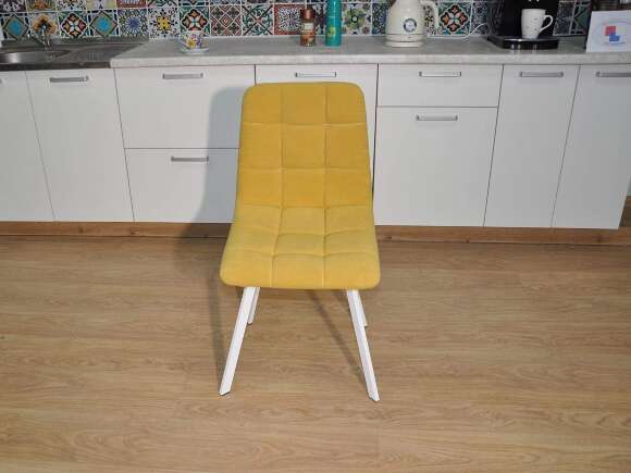 Стул ХИТ-2 / белый / горчичный