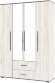 Бастион Шкаф четырехдверный Дуб Крафт белый / Серый шифер