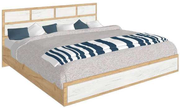 Кровать 160х200 Зара с проложками ДСП (Крафт золотой / Крафт белый) Кровать 160х200 Зара с проложками ДСП (Крафт золотой / Крафт белый)