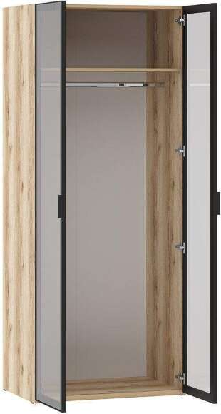 200.04 шкаф для одежды (витрина) Арден Дуб Делано / черный 200.04 шкаф для одежды (витрина) Арден Дуб Делано / черный