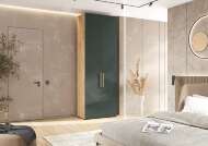 Шкаф Ирис с антресолью (900), Браш Мени Грин, Дуб Крафт