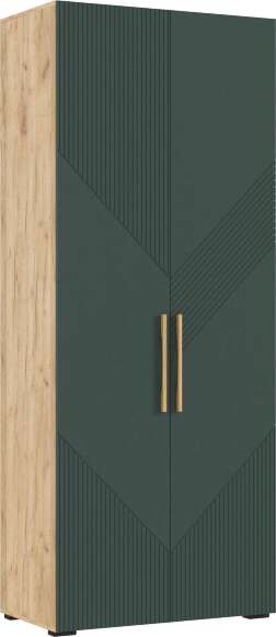 Шкаф Ирис с антресолью (900), Браш Мени Грин, Дуб Крафт
