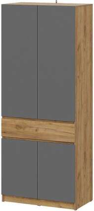 Авиньон шкаф двухстворчатый с ящиком / Дуб золотой/Графит