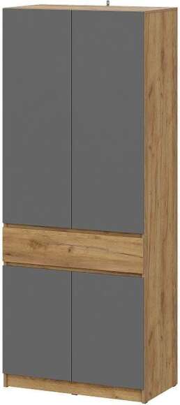 Авиньон шкаф двухстворчатый с ящиком / Дуб золотой/Графит