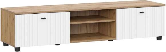 ТВ-тумба с нишей Милан дуб золотой / белый матовый