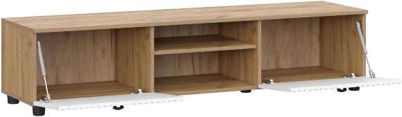 ТВ-тумба с нишей Милан дуб золотой / белый матовый