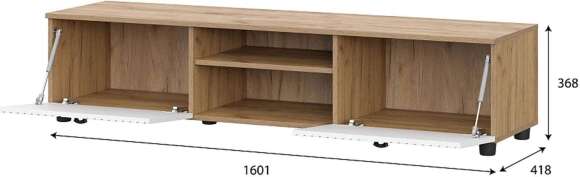 ТВ-тумба с нишей Милан дуб золотой / белый матовый