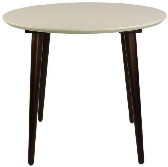 Стол обеденный круглый Ронда Мини 100, орех/слоновая кость
