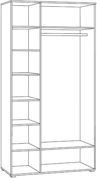 Остин Шкаф для одежды 13.336.03 графит/дуб золотой
