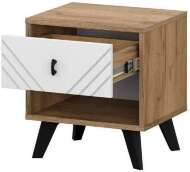 Тумба прикроватная Байкал, Дуб золотой, Белый матовый