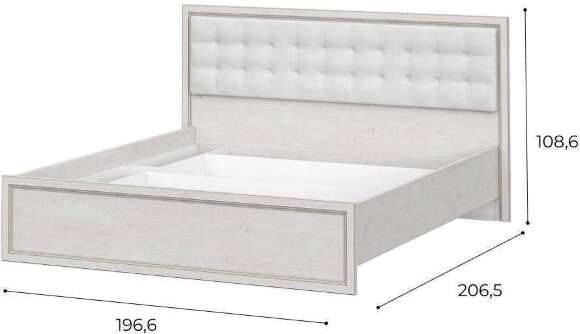 Кровать с мягкой спинкой и основанием 180х200 Александрия