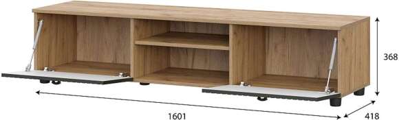 ТВ-тумба с нишей Милан дуб золотой / олива софт