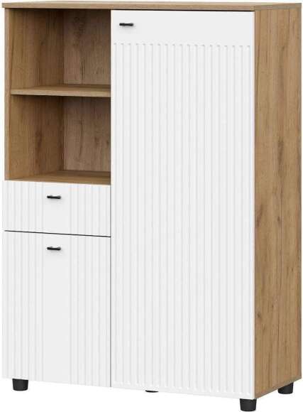 Шкаф двухдверный Милан дуб золотой / белый матовый