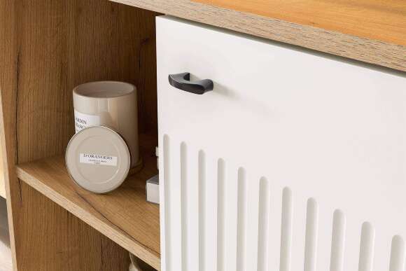 Шкаф двухдверный Милан дуб золотой / белый матовый