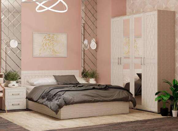 Кровать 140х200 с реечным настилом Британика (БТС)