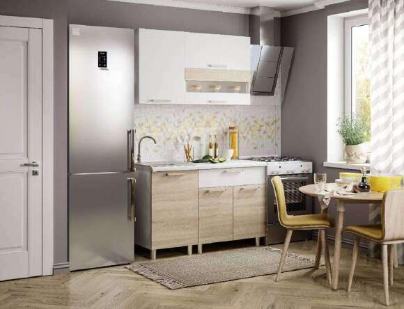 Кухня Айсбери 1,2м ,Белый;Дуб сонома Кухня Айсбери 1,2м ,Белый;Дуб сонома