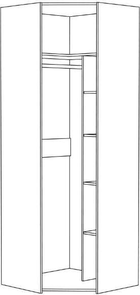 Угловой шкаф для одежды Амели 13.131, Шелковый камень