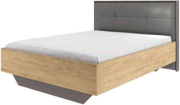 Бруно 73 Кровать с основанием 1600 Дуб Вотан / Серый графит Бруно 73 Кровать с основанием 1600 Дуб Вотан / Серый графит