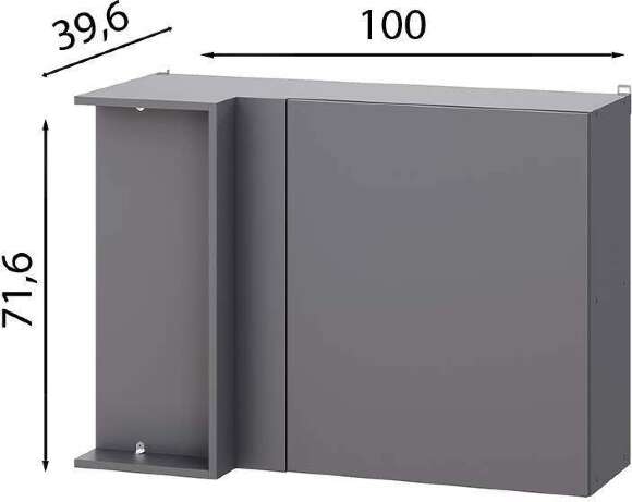 Шкаф угловой навесной Денвер Ш 1000у, Графит Шкаф угловой навесной Денвер Ш 1000у, Графит