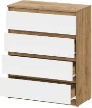 Комод Денвер, Дуб золотой, Белый