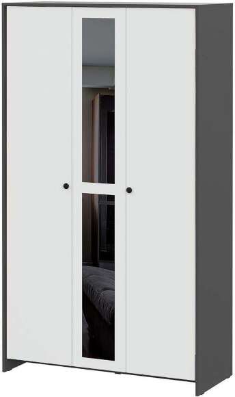 Дольче шкаф трехстворчатый / Графит/Белый