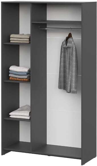 Дольче шкаф трехстворчатый / Графит/Белый