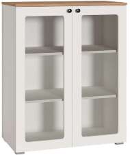 Остин Шкаф-витрина 16.394.01 белый/дуб золотой