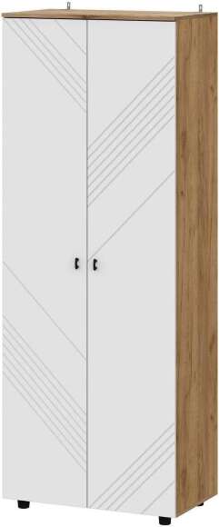 Шкаф двухстворчатый Байкал, Дуб Золотой, Белый матовый