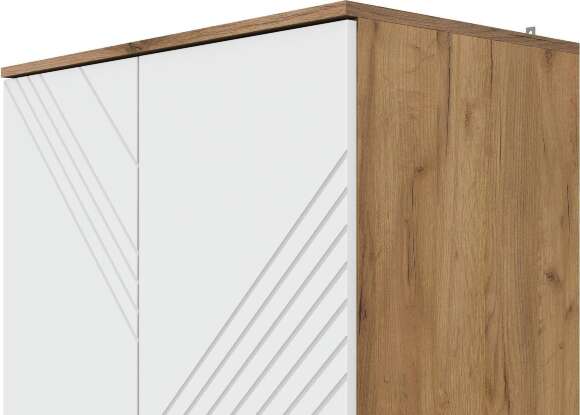 Шкаф двухстворчатый Байкал, Дуб Золотой, Белый матовый