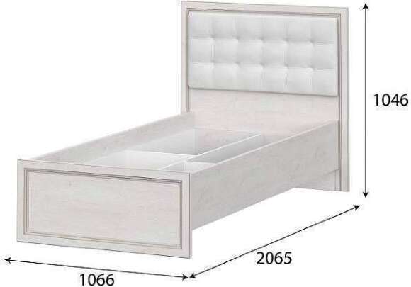 Кровать с мягкой спинкой и основанием 90х200 Александрия