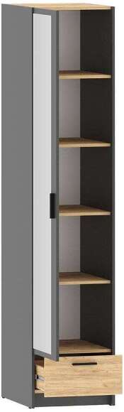 НМ 011.20 Шкаф для одежды с зеркалом Оттавия Антрацит/Дуб золотой НМ 011.20 Шкаф для одежды с зеркалом Оттавия Антрацит/Дуб золотой