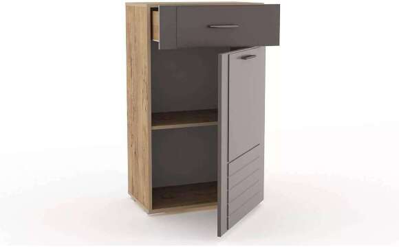 НМ 040.65 ПР Тумба для обуви Livorno /дуб бунратти / софт графит НМ 040.65 ПР Тумба для обуви Livorno /дуб бунратти / софт графит