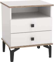 Тумба прикроватная 51.17 Либерти опора h=150мм Белый / Дуб Каньон