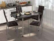 Столовая группа Волна-Флорида СМ-3 ноги окрас круглый венге/серебро/умбер