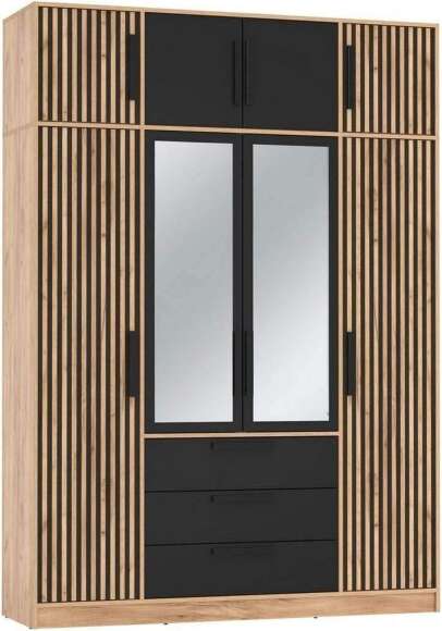 83.07 шкаф + 83.10 тумба Вегас Дуб золотой / Черный