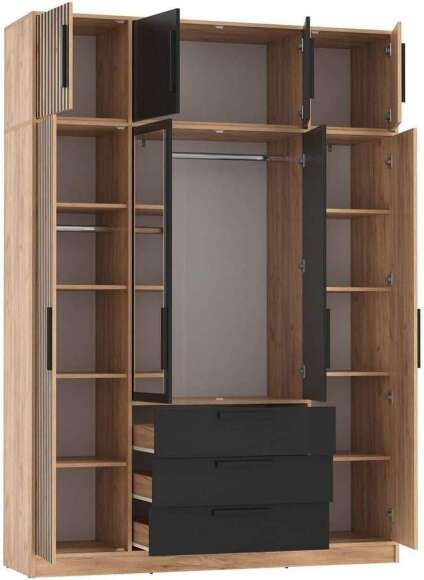 83.07 шкаф + 83.10 тумба Вегас Дуб золотой / Черный