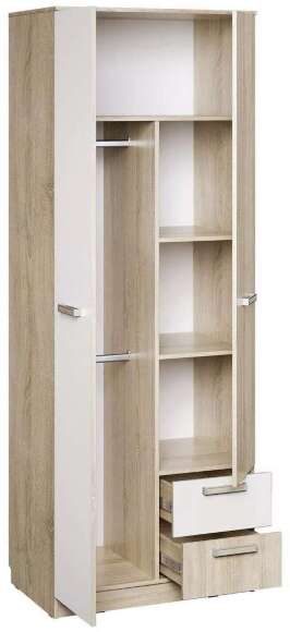 Шкаф для одежды НМ 014.07 с ящиками «Фанк» Дуб сонома/белый скандинавский Шкаф для одежды НМ 014.07 с ящиками «Фанк» Дуб сонома/белый скандинавский